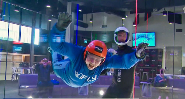 Living their best life – village residents go indoor skydiving